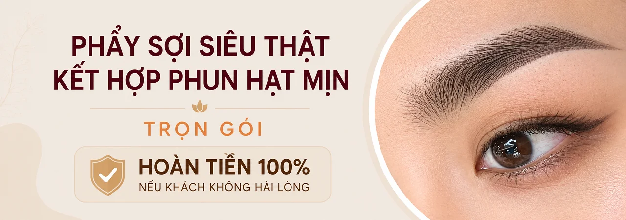 Phẩy Sợi Kết Hợp Hạt Mịn Cho Mày Thưa Tại Luxie