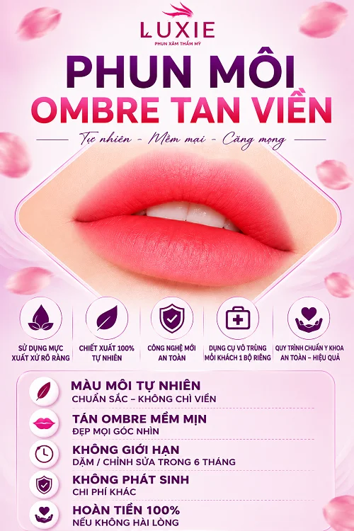 Phun Môi Ombre Tan Viền Tự Nhiên Tại Luxie