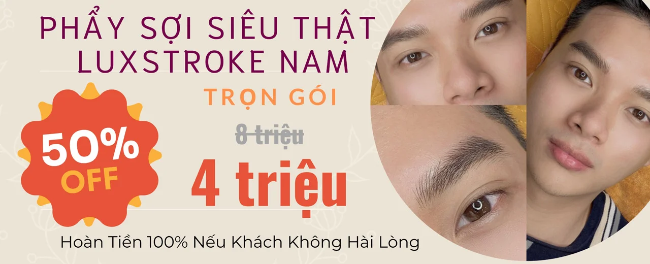Dịch vụ phẩy sợi mày Nữ siêu thật LuxStroke tại Luxie