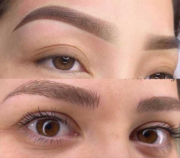 Phun mày sợi tàng hình và Chạm hạt (Ombre) Kỹ thuật nào phù hợp cho bạn?