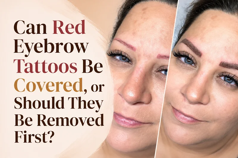 Can Red Eyebrow Tattoos Be Covered, or Should They Be Removed First?