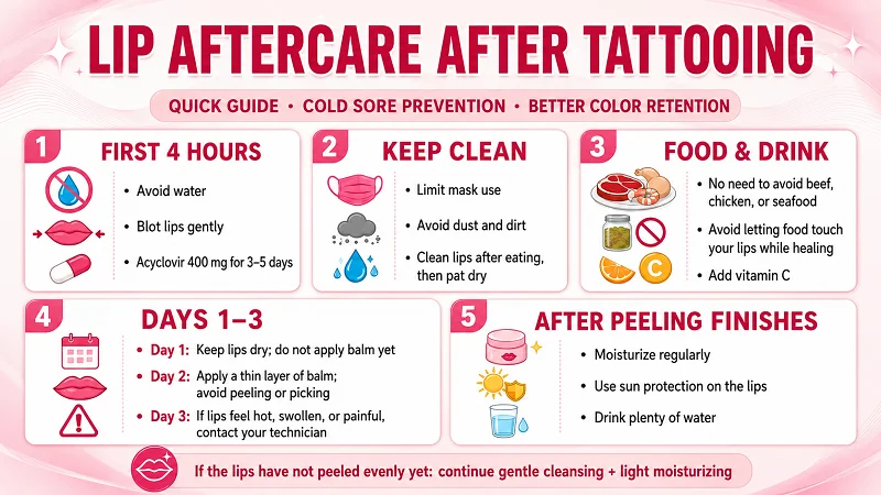 Lip tattoo aftercare guideline at Luxie - HCM city Lip tattoo aftercare guideline at Luxie - HCM city