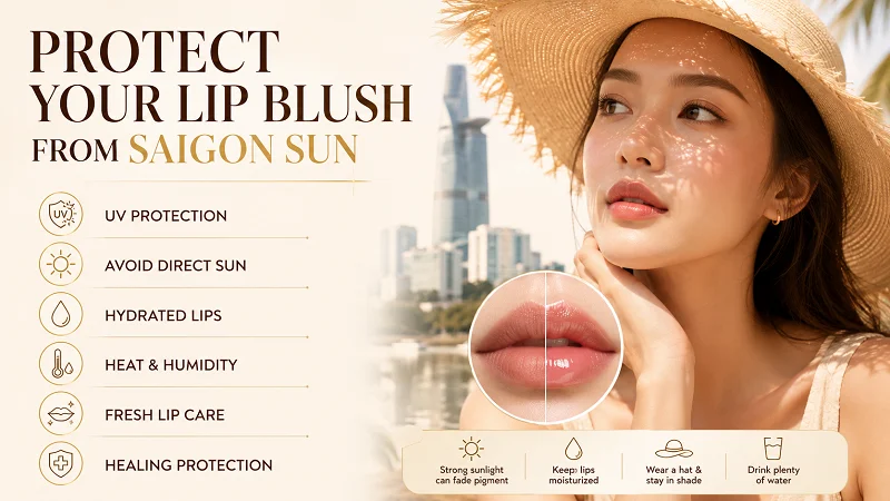 Protect your lip blush from the sun Protect your lip blush from the sun