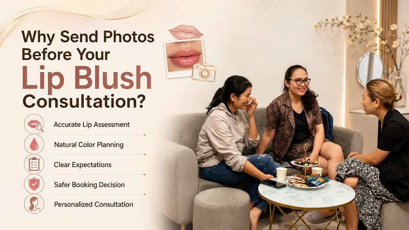 Why should you send photos before a lip blush consultation in HCMC?