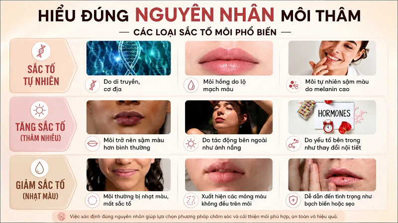 Các loại sắc tố môi phổ biến Các loại sắc tố môi phổ biến