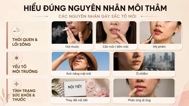 Cần hiểu đúng các nguyên nhân gây thâm môi Cần hiểu đúng các nguyên nhân gây thâm môi
