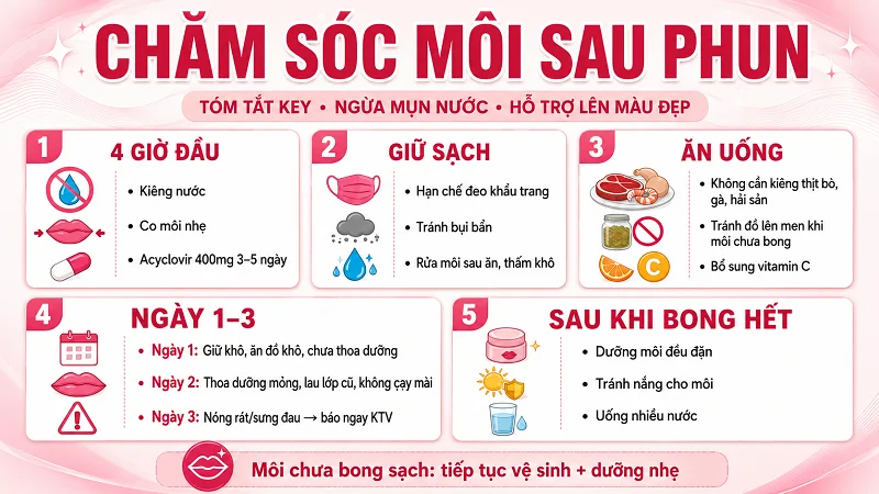 Hướng dẫn chăm sóc môi sau khử thâm chuẩn y khoa Hướng dẫn chăm sóc môi sau khử thâm chuẩn y khoa