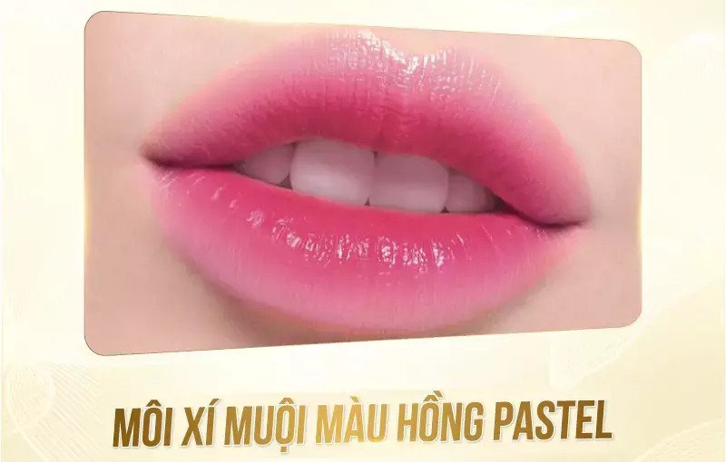 Phun môi xí muội màu hồng pastel